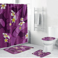 Purple Banana Leaf Hawaii Bathroom Set Lau Maia Plumeria Tropical Summer Vibes LT14 Bathroom Set (4 pcs) Purple - Polynesian Pride