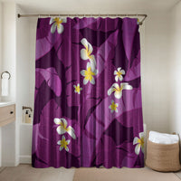 Purple Banana Leaf Hawaii Bathroom Set Lau Maia Plumeria Tropical Summer Vibes LT14 Shower Curtain Only Purple - Polynesian Pride