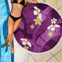 Purple Banana Leaf Hawaii Beach Blanket Lau Maia Plumeria Tropical Summer Vibes LT14 - Polynesian Pride