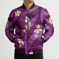 Purple Banana Leaf Hawaii Bomber Puffer Jacket Lau Maia Plumeria Tropical Summer Vibes LT14 - Polynesian Pride
