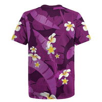 Purple Banana Leaf Hawaii Rugby Jersey Lau Maia Plumeria Tropical Summer Vibes