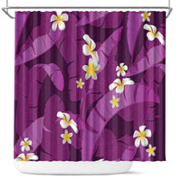 Purple Banana Leaf Hawaii Shower Curtain Lau Maia Plumeria Tropical Summer Vibes