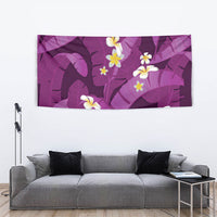Purple Banana Leaf Hawaii Tapestry Lau Maia Plumeria Tropical Summer Vibes LT14 - Polynesian Pride