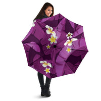 Purple Banana Leaf Hawaii Umbrella Lau Maia Plumeria Tropical Summer Vibes