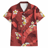 Red Banana Leaf Hawaii Hawaiian Shirt Lau Maia Plumeria Tropical Summer Vibes