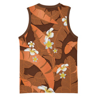 Orange Banana Leaf Hawaii Basketball Jersey Lau Maia Plumeria Tropical Summer Vibes LT14 - Polynesian Pride