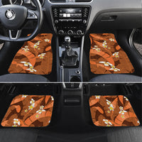 Orange Banana Leaf Hawaii Car Mats Lau Maia Plumeria Tropical Summer Vibes LT14 Set 4pcs Orange - Polynesian Pride