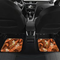 Orange Banana Leaf Hawaii Car Mats Lau Maia Plumeria Tropical Summer Vibes LT14 Set 2pcs - Back Orange - Polynesian Pride