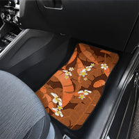 Orange Banana Leaf Hawaii Car Mats Lau Maia Plumeria Tropical Summer Vibes LT14 - Polynesian Pride