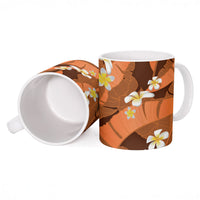 Orange Banana Leaf Hawaii Ceramic Mug Lau Maia Plumeria Tropical Summer Vibes LT14 - Polynesian Pride