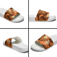 Orange Banana Leaf Hawaii Slide Sandals Lau Maia Plumeria Tropical Summer Vibes LT14 - Polynesian Pride