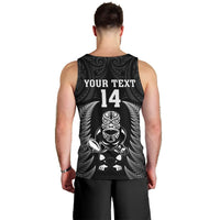 Custom New Zealand Aotearoa Rugby Men Tank Top NZ Tiki With Maori Fern World Cup Black Version LT14 - Polynesian Pride