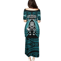 New Zealand Aotearoa Rugby Puletasi NZ Tiki With Maori Fern World Cup Turquoise Version LT14 - Polynesian Pride