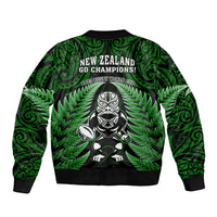 New Zealand Aotearoa Rugby Bomber Jacket NZ Tiki With Maori Fern World Cup Green Version LT14 - Polynesian Pride