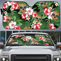 Pineapple Skull Aloha Hawaii Auto Sun Shade Summer Vibes Tropical Seamless Pattern LT14 Black - Polynesian Pride