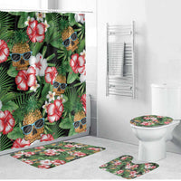 Pineapple Skull Aloha Hawaii Bathroom Set Summer Vibes Tropical Seamless Pattern - Polynesian Pride