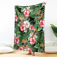 Pineapple Skull Aloha Hawaii Blanket Summer Vibes Tropical Seamless Pattern - Polynesian Pride