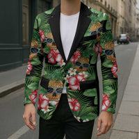 Pineapple Skull Aloha Hawaii Blazer Summer Vibes Tropical Seamless Pattern - Polynesian Pride