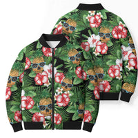 Pineapple Skull Aloha Hawaii Bomber Puffer Jacket Summer Vibes Tropical Seamless Pattern LT14 - Polynesian Pride