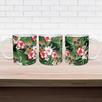 Pineapple Skull Aloha Hawaii Ceramic Mug Summer Vibes Tropical Seamless Pattern - Polynesian Pride