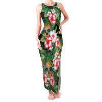 Pineapple Skull Aloha Hawaii Family Matching Tank Maxi Dress and Hawaiian Shirt Summer Vibes Tropical Seamless Pattern - Polynesian Pride