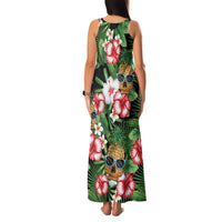 Pineapple Skull Aloha Hawaii Family Matching Tank Maxi Dress and Hawaiian Shirt Summer Vibes Tropical Seamless Pattern - Polynesian Pride