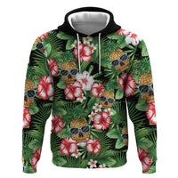 Pineapple Skull Aloha Hawaii Hoodie Summer Vibes Tropical Seamless Pattern - Polynesian Pride