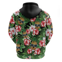 Pineapple Skull Aloha Hawaii Hoodie Summer Vibes Tropical Seamless Pattern - Polynesian Pride