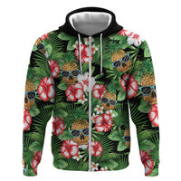 Pineapple Skull Aloha Hawaii Hoodie Summer Vibes Tropical Seamless Pattern - Polynesian Pride