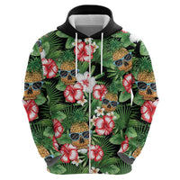 Pineapple Skull Aloha Hawaii Hoodie Summer Vibes Tropical Seamless Pattern - Polynesian Pride