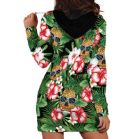 Pineapple Skull Aloha Hawaii Hoodie Dress Summer Vibes Tropical Seamless Pattern - Polynesian Pride