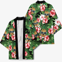 Pineapple Skull Aloha Hawaii Kimono Summer Vibes Tropical Seamless Pattern - Polynesian Pride