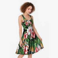 Pineapple Skull Aloha Hawaii Midi Dress Summer Vibes Tropical Seamless Pattern - Polynesian Pride