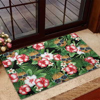 Pineapple Skull Aloha Hawaii Rubber Doormat Summer Vibes Tropical Seamless Pattern LT14 - Polynesian Pride
