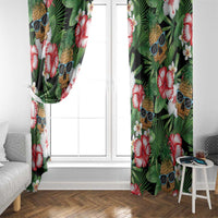 Pineapple Skull Aloha Hawaii Window Curtain Summer Vibes Tropical Seamless Pattern - Polynesian Pride