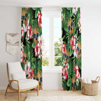 Pineapple Skull Aloha Hawaii Window Curtain Summer Vibes Tropical Seamless Pattern - Polynesian Pride