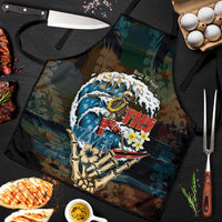 Aloha Hawaii Surfing Skull Apron Shaka Skeleton Ride The Waves LT14 Black - Polynesian Pride