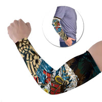 Aloha Hawaii Surfing Skull Arm Sleeves Shaka Skeleton Ride The Waves - Polynesian Pride