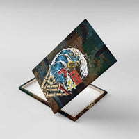 Aloha Hawaii Surfing Skull Canvas Wall Art Shaka Skeleton Ride The Waves LT14 With Frame Black - Polynesian Pride