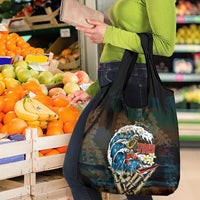 Aloha Hawaii Surfing Skull Grocery Bag Shaka Skeleton Ride The Waves LT14 - Polynesian Pride