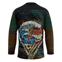 Aloha Hawaii Surfing Skull Hockey Jersey Shaka Skeleton Ride The Waves LT14 - Polynesian Pride