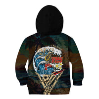 Aloha Hawaii Surfing Skull Kid Hoodie Shaka Skeleton Ride The Waves LT14 - Polynesian Pride