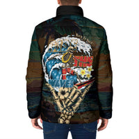 Aloha Hawaii Surfing Skull Padded Jacket Shaka Skeleton Ride The Waves LT14 - Polynesian Pride
