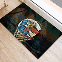 Aloha Hawaii Surfing Skull Rubber Doormat Shaka Skeleton Ride The Waves LT14 - Polynesian Pride