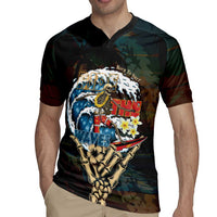 Aloha Hawaii Surfing Skull Rugby Jersey Shaka Skeleton Ride The Waves LT14 - Polynesian Pride