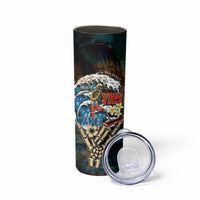 Aloha Hawaii Surfing Skull Skinny Tumbler Shaka Skeleton Ride The Waves - Polynesian Pride
