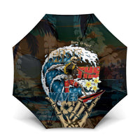 Aloha Hawaii Surfing Skull Umbrella Shaka Skeleton Ride The Waves - Polynesian Pride