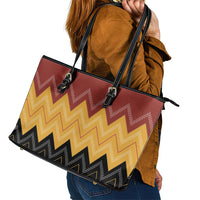 Kaokao Maori Tukutuku Inspired New Zealand Leather Tote Bag