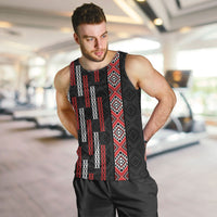 Roimata Toroa Maori Taniko Inspired New Zealand Men Tank Top LT14 Black - Polynesian Pride