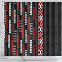 Roimata Toroa Maori Taniko Inspired New Zealand Shower Curtain LT14 - Polynesian Pride